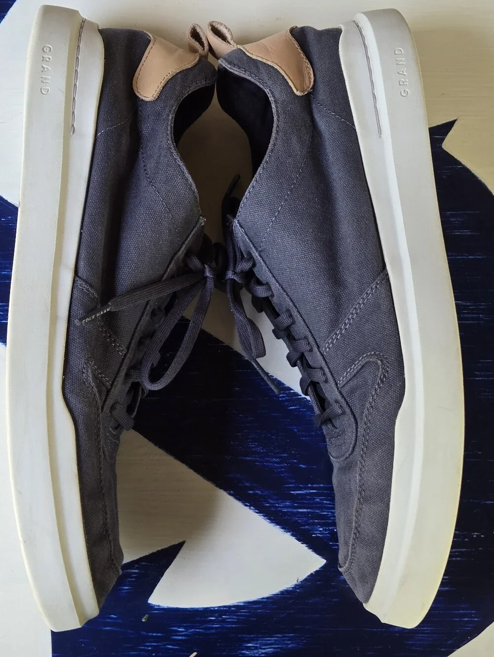 Cole Haan GrandPro Rally Canvas Lace-Up Blue Court Sneakers Size US 12